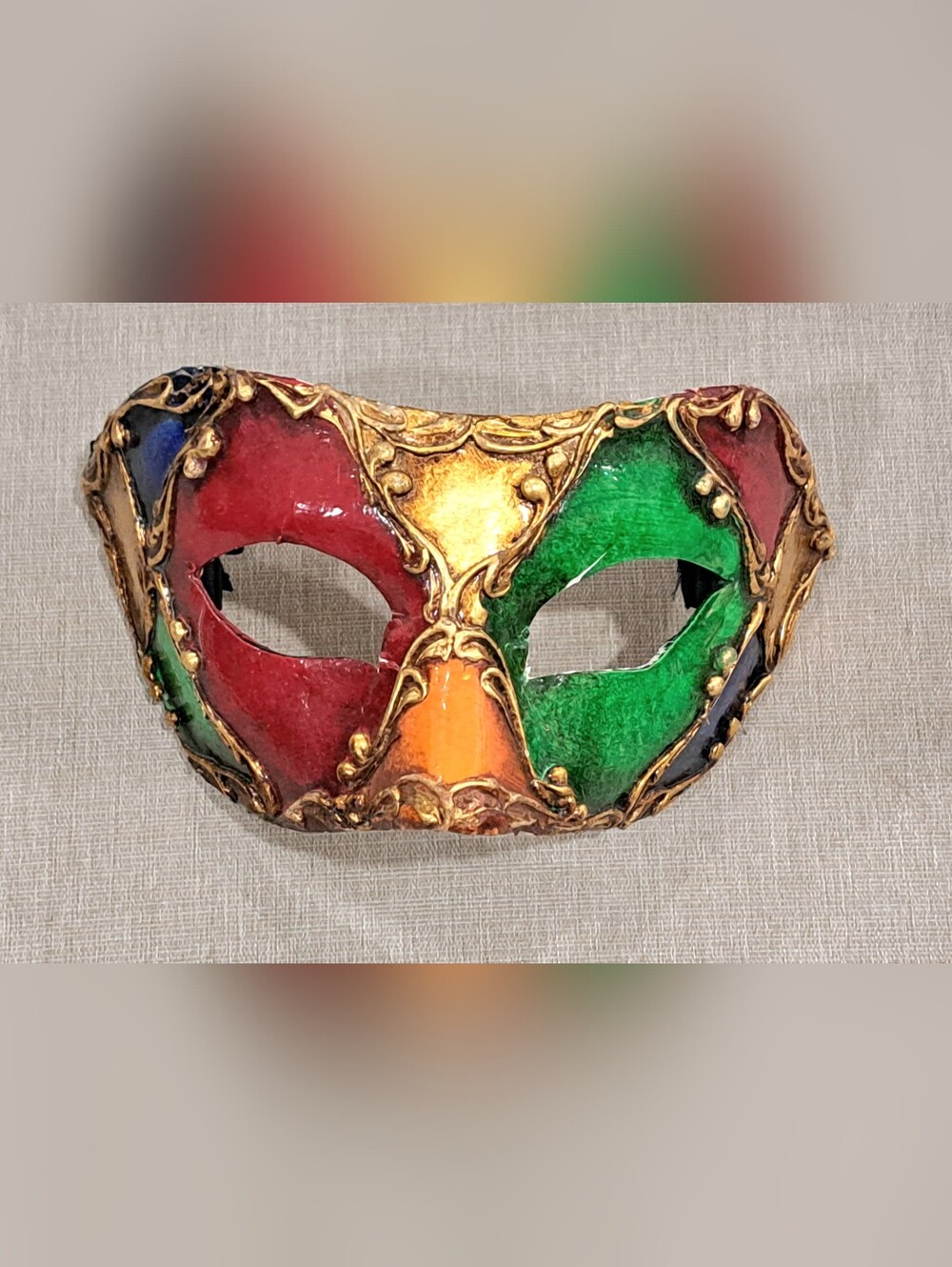 Balocoloc Venetian Mask -  Harlequin style Italian paper mache masquerade mask